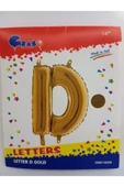 abnturk Altın Renkli 36 cm Boyutlu D Harfi Folyo Balon - 1