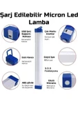 ZNEEL Şarjlı Işıldak 32cm Lamba Kamp Feneri Usb Taşınabilir Kancalı Mıknatıslı Acil Durum Gece Lambası - 3