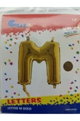 abnturk Altın Renkli 36 cm Boyutlu M Harfi Folyo Balon - 1