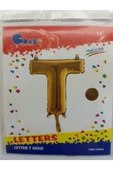 abnturk Altın Renkli 36 cm Boyutlu T Harfi Folyo Balon - 1