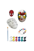 abnturk Maske Boyama Seti 1 Adet Karton Maske 6 Farklı Renk Akrilik Boya Ve Fırça Eğlenirken Öğren - 1