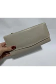 abnturk Krem Renkli Fermuarlı Ve Çıtçıtlı Kağıt Para Bölmeli Şık Tasarımlı Kadın Cüzdan 19x10cm - 4
