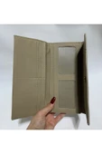 abnturk Krem Renkli Fermuarlı Ve Çıtçıtlı Kağıt Para Bölmeli Şık Tasarımlı Kadın Cüzdan 19x10cm - 3