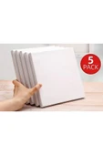abnturk 5 Adet 13x13cm Yüksek Kaliteli Boş Tuval Resim Tuvalı - 1