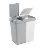 Motek 80 Litre Kirli Çamaşır Sepeti Çamaşır Selesi İkili Çeyiz Seti Gri Beyaz - 4