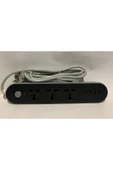 abnturk 4 USB Girişli 3 Universal Priz Girişli Toplam 7 Girişli Aç Kapa Tuşlu Uzatma kablolu Priz - 1