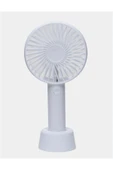 abnturk Beyaz Renkli Mini Fan Şarjlı Soğutucu Taşınabilir Pratik Vantilatör - 3