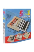 abnturk Kutulu Ahşap 5'li Oyun Seti Satranç Dama Tavla Kızma Birader 20 x 20 Cm - 3