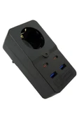 abnturk Termal ısıya dayanıklı Akım Korumalı Type-C Ve USB 2.1A Şarj Çıkışlı 10A 2500W Priz - 4