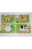 abnturk Ahşap dört ayrı model 12 parça toplam 48 parça eğitici şık ve şirin çocouk puzzle - 3