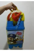 abnturk Büyük Boy 8 Parça Korsan Temalı Erkek Çocuk Plaj Deniz Kum Kova Seti Kürek Tırmık Suluk Set - 3