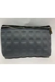 abnturk Gri Renk Makyaj Çantası Seyahat ve Kozmetik Çantası 23x16 Cm - 1