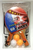 abnturk 10cm Saplı 2 Raket Ve 4cm Çaplı 3 Toplu Fileli Masa Tenis Seti - 1