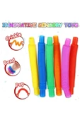 abnturk 1 Adet Mini Pop Tüp Duyusal Oyuncaklar, Çok Renkli Streç Boru Duyusal Oyuncaklar Stres Oyuncakları 1 - 6