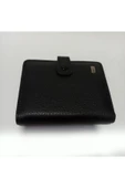 abnturk Karalı Hakiki Deri Çıtçıtlı 20 Kartlık Kredi Kart Cüzdanı 10 Cm X 8 Cm - 2