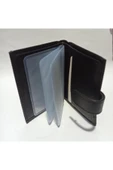 abnturk Karalı Gerçek Özel Hakiki Deri 20 Kartlık Kredi Kart Cüzdanı 10 Cm X 8 Cm - 3