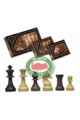 abnturk Büyük Boy Ahşap Satranç Taş Takımı 100-40mm - 1