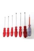 abnturk Türk Malı 7li Full Set Tornavida Seti 3 Düz+3 Yıldız Sağlam 1 Adet Kontrol Kalemi Chrome Vanadium - 1