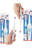 abnturk 2 Set Toplam 6 Başlıklı Pilli Elektrikli Diş Fırçası Ultrasonik Masaj Aletli dişe Masaj Yapan Fırça - 1