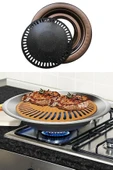 Tiger Mucize Izgara Stovetop Grill Ocak Üstü Yanmaz Yapışmaz Dumansız Grill - 3