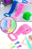 abnturk 70cm Silikon Masaj Etkili Banyo Duş Lifi Sırt Kesesi Çift Taraflı Uzun Cilt Temizlik Fırçası Peeling - 1