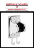 Irmak Duş Başlığı Askısı Mafsal Krom Kendinden Yapışkanlı Nano Güçlü 15 Kg Taşıyabilen Tutacak Duş Askısı - 1