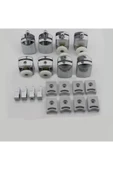 abnturk Tek Tekerli Cam Duşakabin Tekerlek Takımı 4alt 4üst=8 Adet Kromajlı Duş Kabini Teker Takımı Sistemi - 1