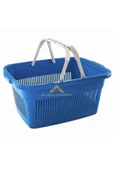 abnturk Market Sepeti Sağlam Plastikten Üretim Market Içi Hafif Alışveriş El Sepeti 46x34cm - 3