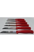 abnturk Orjinal Alman Solingen Testere Ağız Simli Kırmızı Sap 19cm 6lı - 4