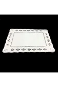 abnturk 10 Adet Dantel Modeli Kağıt Dikdörtgen Tepsi Altlığı 26x37cm Kağıt Altlık Peçete - 2