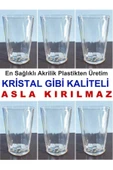 abnturk 6 Adet Kırılmaz Bardak 400ml Kırılmayan Meşrubat Su Bardağı En Kalite Çizilmeyez Ultra Lüks Akrilik - 1