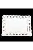 abnturk 10 Adet Dantel Modeli Kağıt Dikdörtgen Tepsi Altlığı 26x37cm Kağıt Altlık Peçete - 1