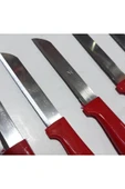 abnturk Orjinal Alman Solingen Testere Ağız Simli Kırmızı Sap 19cm 6lı - 6