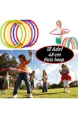 abnturk 10 Adet Bel Çevirme Çemberi Hulahop Renkli Hula Hop 48 cm Hulalop Çember Jimnastik Çemberi Hulohop - 1