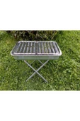 abnturk Ayaklı Büyük Mangal 45cm Kebapçı Barbekü Geniş Oluklu Paslanmaz Galvaniz Gövde Krom Köfteci Izgara - 1