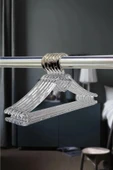 abnturk Şeffaf Kristal Askı 12 Adet Çocuk Elbise Askısı Bebek Askısı Kalp Askı Genişlik 27cm - 1