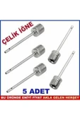 abnturk Iyi Kalite Vidalı Top Şişirme Iğnesi 5 Adet Top Şişirmek Için Iğne Çelik Sibob Iğnesi - 1
