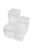 abnturk Vakum Kapaklı Hava Almaz 4lü Set Akrilik Erzak Kabı Elegant 430g-900g-1400ml 1900ml Saklama Kapları - 2