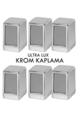 abnturk 6 Adet Krom Kaplama Masa Üstü Peçetelik Metalik Gri Kaplama Metal Görünüm Masaüstü 2 yönlü Dispanser - 1