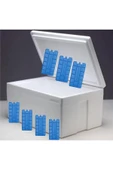 abnturk 20-22 Litre Strafor Köpük Kutu +7 Adet Buz Aküsü Hediye 56x43x30 izoleli 48 saat Koruyan Gıda Kolisi - 1