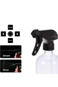 abnturk 1100 ml Fonksiyonlu Şeffaf Sprey Şişesi 1000ml Tetikli Sprey Bidonu Su Kabı, Berber Fısfısı Boş Şişe - 2