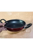 abnturk 4 Adet Çift Kulplu Teflon Sağan 18cm Yumurta Sahanı Dışı Kırmızı ince Alüminyum Piyasa+Pazar Malıdır - 1