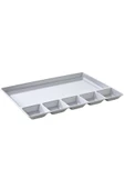 abnturk Kırılmayan Kahvaltı Sunum Tabağı 33x26cm Kahvaltılık 6 Bölme Sağlıklı Malzeme Tabldot Tepsisi - 3