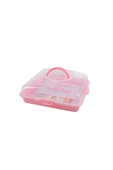 abnturk Pasta ve Börek Kabı Saklama Kutusu Kare Tutmalı Plastik 30cm - 1
