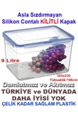 abnturk 9 Litre Tam Korumalı Sızdırmaz Derin Saklama Kabı Hava geçirmez Sağlam Kap Contalı Kilitli Kapak - 1