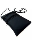 abnturk Boyun Askılı Çift Fermuar Çanta,15x10cm %100 Güvenli Para Cüzdanı - 1