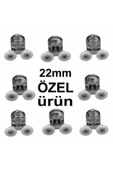 abnturk 22 mm Tekerli Cam Duşakabin Teker Takımı 8 Adet Krom Rulman Set Duşakabin Montaj Seti Tse'li Set - 1