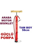 abnturk Büyük Boy Metal Gövde Lastik Şişirme Pompası Top, Bisiklet,Motor Araba Lastiği Şişirmek için ideal - 1