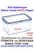 abnturk 4 Adet Set Tam Korumalı Sızdırmaz Derin Saklama Kabı Hava geçirmez Sağlam Kap Contalı Kilitli Kapak - 5