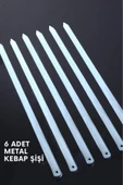 abnturk Adet 6 Profosyonel Paslanmaz Metal Kıyma Şiş (Urfa-Adana-Antep Kebap Şişi) - 1
